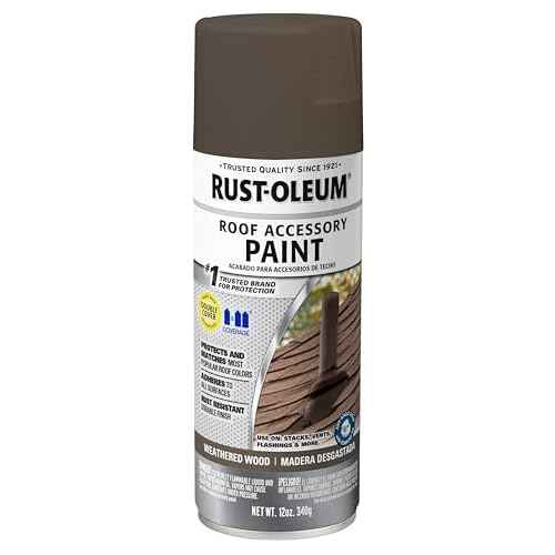Rust-Oleum 285217 Roofing Accessory Coating Spray, 12 oz, Weathered Wood