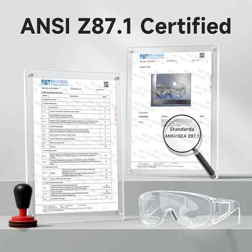 ANSI Z87.1 Safety Glasses Over Eyeglasses Clear Eye Protection Anti Fog Scratch Goggles for Men Women Bulk 10pcs