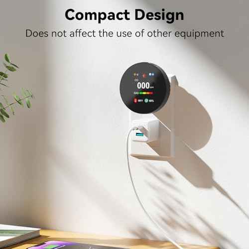 Combination Gas & Carbon Monoxide Detector Plug in, 4-in-1 Natural Gas Leak & Carbon Monoxide Alarm, Dual Sensor CO Detector & Gas Detector, with Temperature(¡ÆF) & Humidity for Home, RV