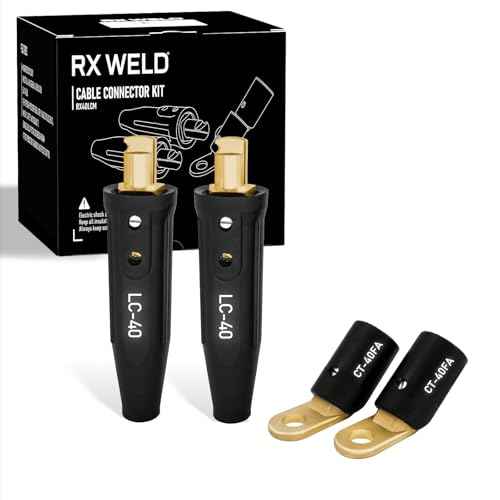 RX WELD 2PCS CT40-FA, 2PCS LC40 Male Cable Connector, for Cable Capacity: 1/0 thru 2/0 (50-70mm©÷)
