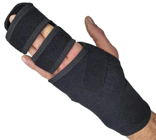 Trigger Finger Splint Finger Brace | Middle Finger Splint | Splint For Fractures, Broken Ring Finger, Arthritis, Tendonitis | Mallet Finger Splint Straightener Immobilizer | (LEFT SMALL-MEDIUM)