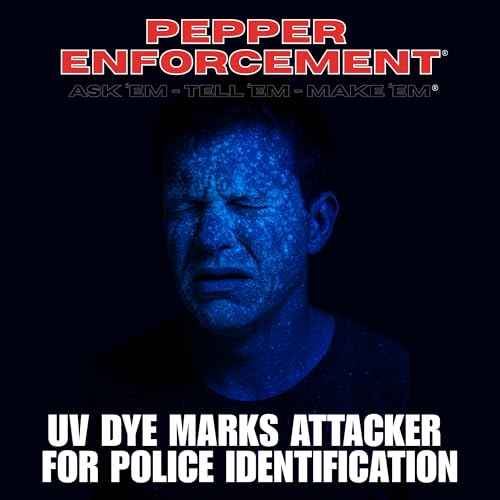 4 oz. Splatter Stream Pepper Spray for Self Defense - Maximum Police Strength 10% OC Formula, Emergency Personal Protection, Flip Top Safety for Quick and Accurate Aim
