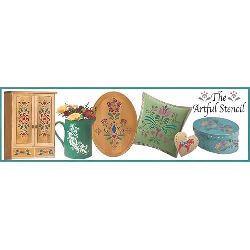 Rosemaling Stencil Set of 6 ? Reusable Scandinavian Folk Art Templates Painting on Wood, Walls, Fabric, Tattoos, Furniture ? Ideal for DIY Crafts & Home Decor ? The Artful Stencil