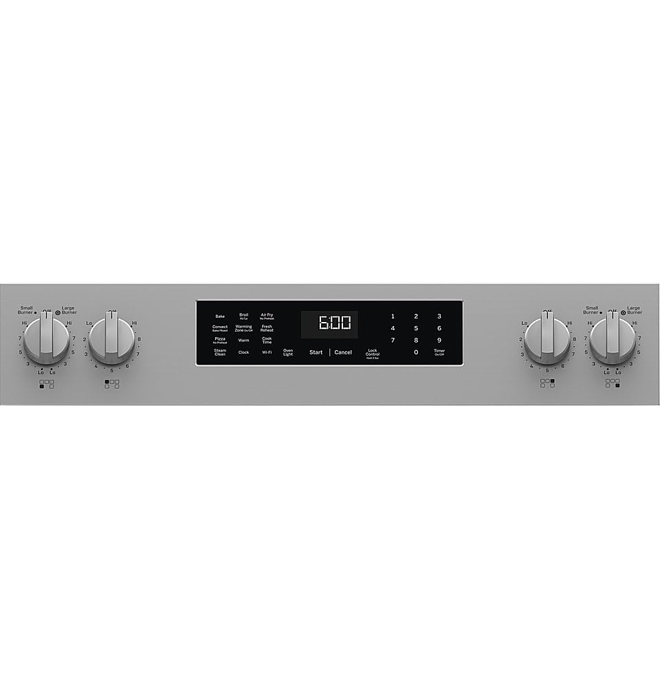 GE GRF600AVSS 30 in. 5 Burner Element Smart Free-Standing Electric Range in Stainless w/EasyWash Oven Tray & No-Preheat Air Fry