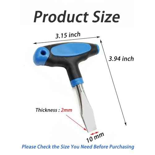 10mm T Handle Flat Head Screwdriver with Ergonomic Plastic Handle Wide Flathead Screwdriver for Slotted Screws, Used on Quick Release Plate, Camera Tripod Monopod and General Maintenance