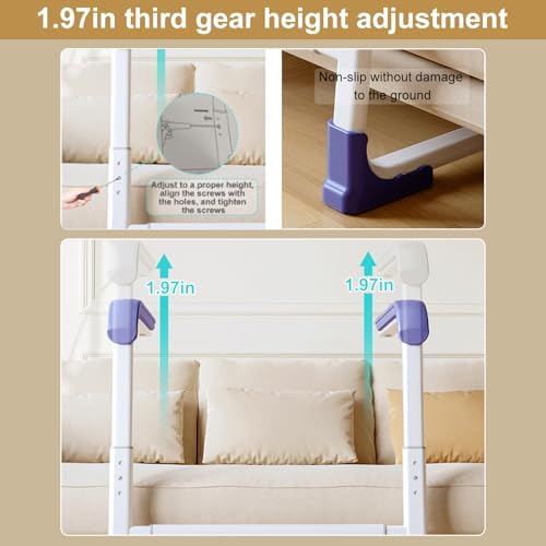 Glnnk Couch Stand Assist Aid for Elderly: Chair Lift Standing Assis Devices for Seniors Sit to Stand - Height & Width Adjustable Mobility Daily Living Aid Couch Cane Stand Up Assist (Blue)