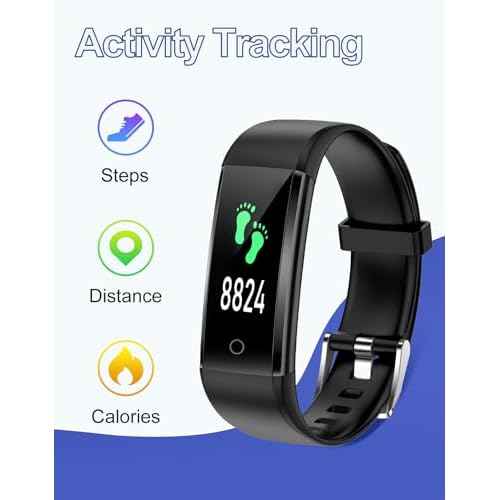 GRV Fitness Tracker Non Bluetooth Fitness Watch No App No Phone Required Waterproof Pedometer Watch with Steps Calories Counter Sleep Tracker for Men Women Parents