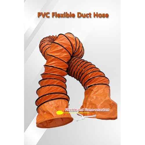 32FT PVC Flexible Duct Hose 10 Inch Duct Hosing with Adjustable Rope for Utility Blower Exhaust Fan Ducting Hose Folding exhaust duct Easy Storage¡¼10 In*32Ft¡½