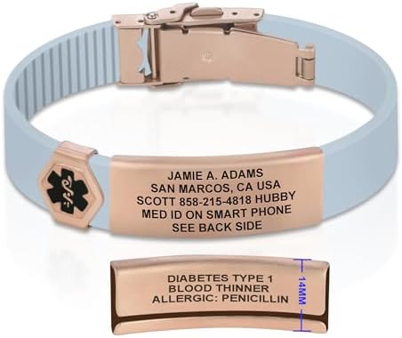 Divoti Custom Engraved Medical Alert ID Bracelet – Dual-Sided Laser Etching, Silicone Wristband, Stainless Steel Security Clasp – Adjustable & Trim-to-Fit – Emergency Medical Info Band for Men & Women