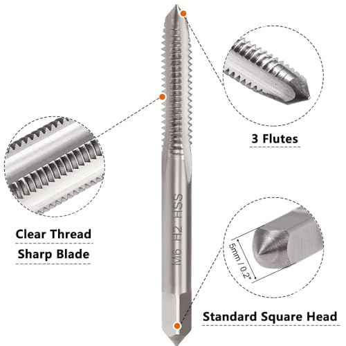 M6 X 1.0 Metric Tap and Die Set M6 X 1mm HSS Straight Fluted Machine Thread Right Hand Screw Tap and Round Threading Die