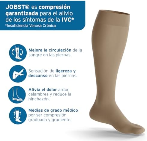 JOBST forMen Knee High 15-20 mmHg Compression Socks, Closed Toe, Medium, Khaki