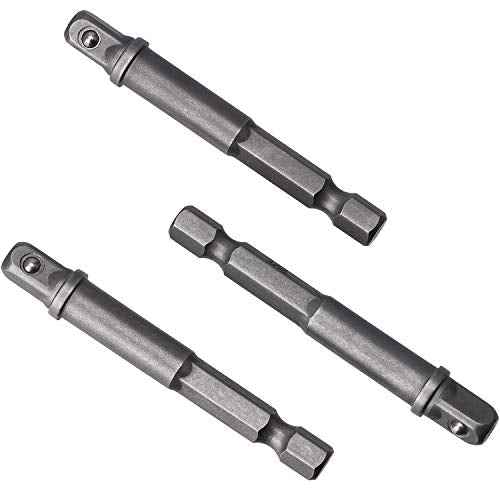 OIIKI 6 Pack 1/4 inch Square Socket Adapter Bit Set, Impact Driver Power Bits for Automotive DIY-1/4 Hex Shank