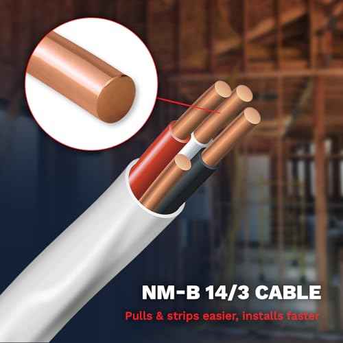 Solid Indoor Wire 14/3 W/G NMB Cable 50ft Coil - Copper Building Wire - Nonmetallic with Ground Sheathed Cable White SW 63946822