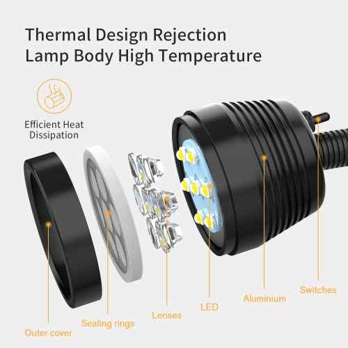 Led Machine Light Lathe Lights, Flexible Work Shop Light IP66 Waterproof 1400 Lumens 110V-220V