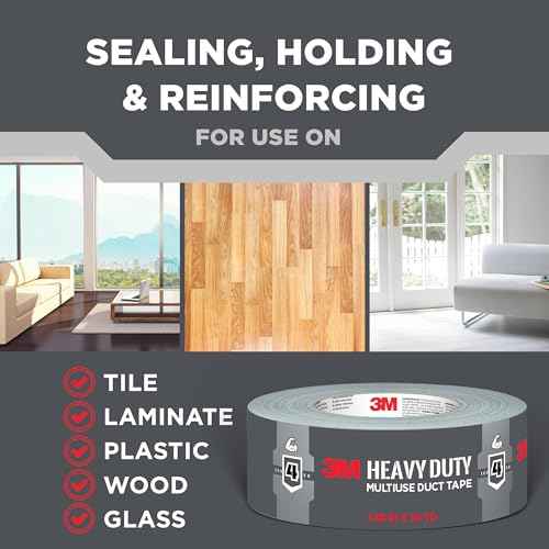 3M Heavy Duty Duct Tape, 1.88in x 45yd, 1 Roll, Multi-Surface, Temporary Solutions for Sealing, Holding, and Reinforcing, Tear by Hand Vertically and Horizontally, Staple for Every Toolbox (2145)
