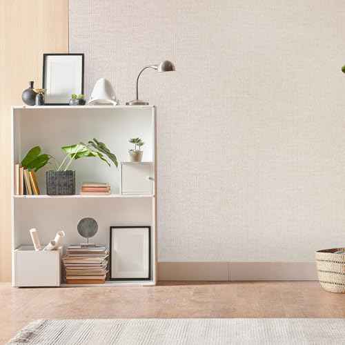 Khaki Grasscloth Peel and Stick Wallpaper 15.7"x118" Modern Textured Contact Paper Faux Linen Removable Self Adhesive Vinyl Wallpaper for Bedroom Kitchen Cabinets