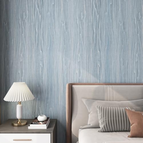 Livelynine Light Blue Wood Wallpaper Peel and Stick Wood Grain Contact Paper for Countertops Cabinets Desk Cover Kitchen Countertop Vinyl Wrap Waterproof Adhesive Cabinet Wall Paper Liner 15.8x78.8