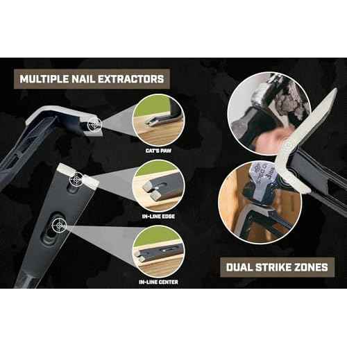 Spec Ops Tools 18" Flat Pry Bar Crowbar, Lightweight Skeletonized Design, Teardrop Nail Puller, High-Carbon Steel