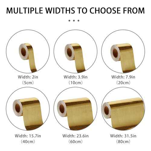 Brushed Gold Peel and Stick Wallpaper Border, PVC Self Adhesive Removable Contact Paper, Waterproof Mirror Frame Sticker for Bathroom, Kitchen and DIY Decor (394''L x 3.94''W)