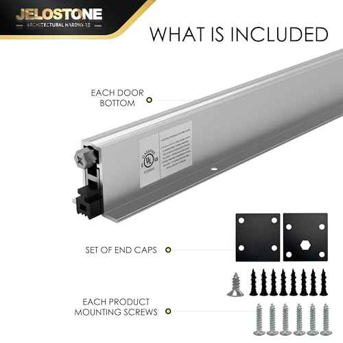 Commercial Automatic Door Bottom, Mill Finish, 9/16" W x 36" L x 1-3/8"H, Aluminum Automatic Door Bottom, Full Mortise with Neoprene Insert, JS-4111RL