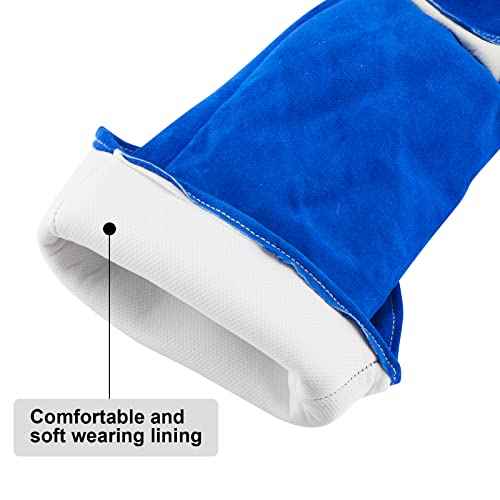 Animal Handling Gloves Bite Proof Reinforced Leather for Dog Training Cat Scratch Falcon Reptile Grabbing Snake
