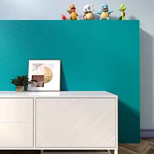 Decotalk Green Peel and Stick Wallpaper for Cabinets Contact Paper Green Wallpaper Removable Contact Paper Self Adhesive Wall Paper Roll Teal Wallpapers Solid Color Vinyl Wallpapers Modern 12"x120"