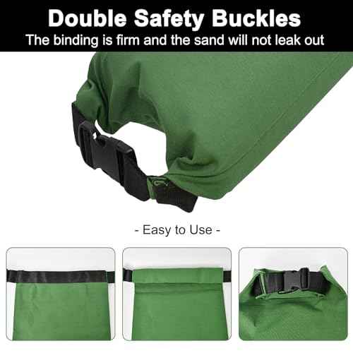 10Pcs Long Canvas Reusable Flooding Sandbags with Insert Buckle. Easy Handle Flood Protection Barrier for Home Door Window Basement Garage Floor Flood Control - 11"x28"