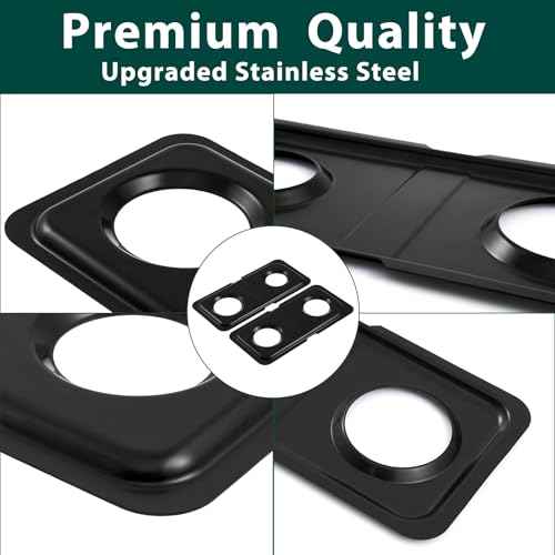 WB34K10009 WB34K10010 Drip Pans Cooktop Replacement Parts for GE Oven Double Burner Drip Pan Stainless Steel Range Cooktop Drip Bowls 16.62'' x 8'' Spectra XL44 Gas Stove Drip Pans Oven Parts 2 Pcs