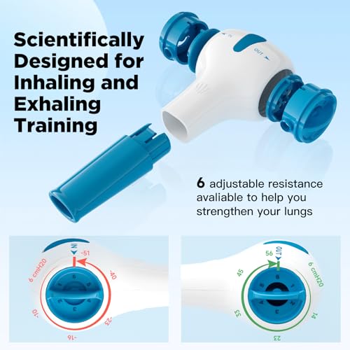 Digital Breathing Exercise Device for Lungs | Lung Trainer for Respiratory Muscle Training | Breathing Trainer for Better Breath | Lung Exerciser Device Mobile App Included