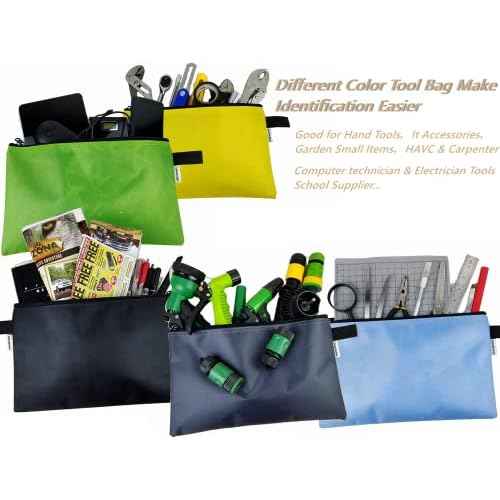5 Pack Tool Bag Zipper Pouch, Premium Tool Pouch, Utility Multipurpose Storage Organizer Tool Pouches for Tools, Stationary, Pencil Pouch 13"x8"