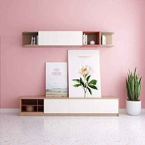 practicalWs Pink Self-Adhesive Wallpaper Film Stick Paper Easy to Apply Peel and Stick Wallpaper Shelf Liner Table and Door Reform Wall Paper