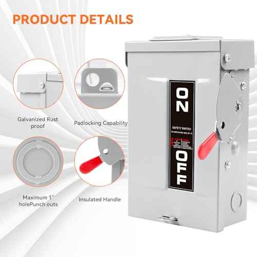 30 Amp Disconnect Switch,3 Pole Safety Switch,Non-Fusible,Indoor&Outdoor,Meeting NEMA 3R Standards,Galvanized Steel£¬Anti Corrosion and Rust Prevention,10-Year Warranty