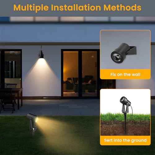 Low Voltage Landscape Lighting,10 Pack Outdoor LED Landscape Spotlights with Transformer 27V Garden Lights Pathway Lights IP65 Waterproof 3000K Warm White