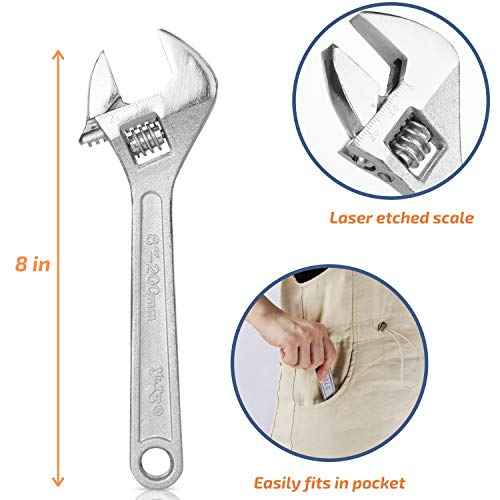 Mr. Pen- 8 Inch Adjustable Wrench, Large Monkey Wrench