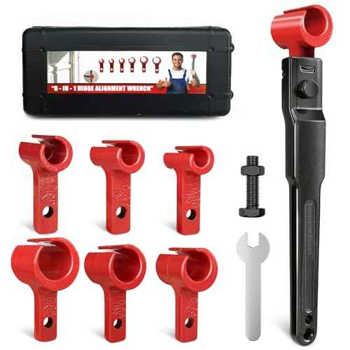 6 in 1 Door Hinge Adjustment Tool Multi-Size Hinge Gap Adjusting Wrench Kit Heavy Duty Door Hinge Repair Tool for Residential and Commercial Use
