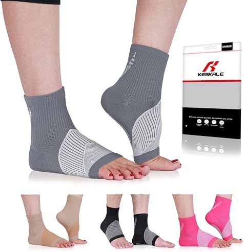 Compression Socks for Women & Men Open Toe (3 Pairs), Ankle Brace Compression Sleeve with Neuropathy, Foot Compression sleeve for Swelling, Pain & Plantar Fasciitis Relief (Gray, XL)