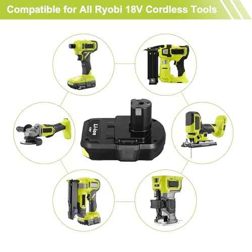 2 Pack Powerful 18V 3.0Ah P108 Replacement Battery for Ryobi 18V Battery Lithium P108 P102 P103 P104 P105 P107 P109 P190, Battery for Ryobi ONE+ Cordless Drill Tool