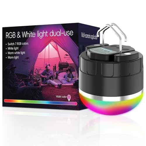 1000LM Camping Lantern Rechargeable, 11 Light Modes with RGB Color Changing Camping Lights, Portable Tent Light with Magnetic Base, Waterproof Emergency Hanging Light for Hurricane, Home, Camping
