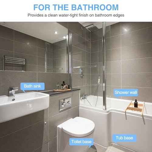 Clear Caulk Tape Self Adhesive Waterproof, Transparent Kitchen and Wall Sealing Tape, Bathroom Sealant Strip for Toilet, Bath Tub, Sink, Shower (Clear,1.5" x10.5Ft)