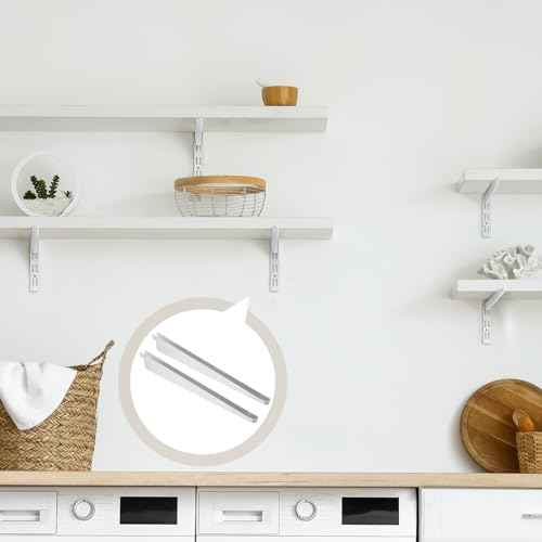 20 Pcs Adjustable Shelf Brackets for Double Track System Closet Organization Heavy Duty Wire Shelf Brackets(White,11.5 Inch)