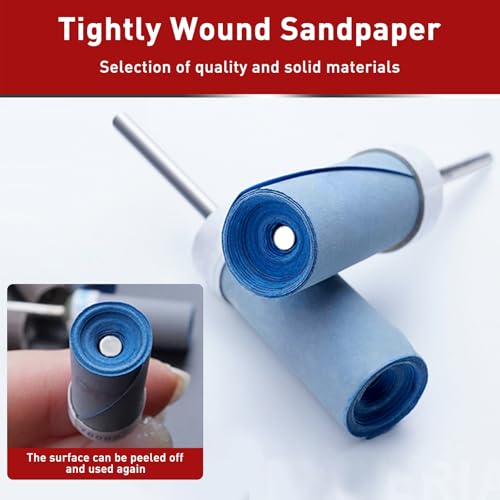 1000 Grit 10 PCS Sanding Drums for Dremel Rotary Tools Accessories, Sanding Bits Kit for Dremel Sanding Bands with 1/8 inch Shank, Sandpaper Sticks Set for Plastic Wood Metal Grinding Polishing