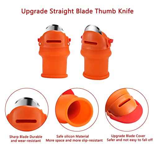 E-TING 12 Pcs Gardening Silicone Thumb Knife Harvesting Tool Finger Plant Fruit Picking Knives Separator Garden Tool
