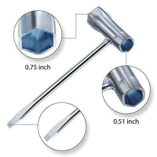 Mudder 3 Pack Chainsaw Wrench Scrench Tool Replacement, 13 by 19 mm Chainsaw Wrench Scrench T Spanner Tool Remover for Saws Chains Nuts Combination Screwdriver