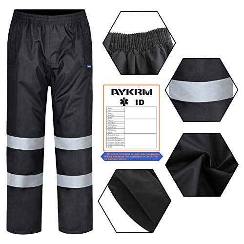 A-SAFETY High Vis Rain Pants for Men Women Waterproof Reflective Safety Rain Trousers Rain Gears for Fishing Sports Works