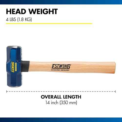 Estwing Engineer Hammer, 4 lb Head, 14" Hickory Wood Handle, #62313