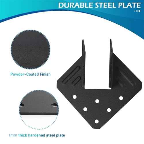 Hurricane Ties for Rafter, 48 Pack Hurricane Straps,Black Powder Coating Roof Brackets Fit 2X Truss to Rafter Connector,Joist Hangers,Hurricane Clips