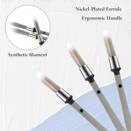 4Pcs Trim Paint Brush, Touch Up Detail Paint Small Brushes for Painting Walls Furniture Corner Trim House Baseboard Edging (Gray)