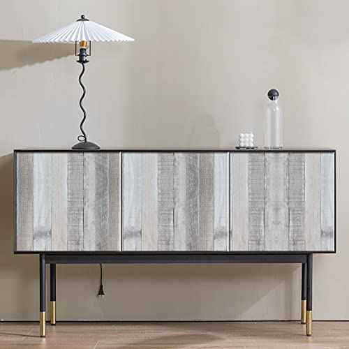 WENMER Grey Wood Wallpaper 17.71" x 118" Shiplap Peel and Stick Wallpaper Wood Contact Paper Self Adhesive Wallpaper Wood Plank Wall Paper for Cabinets Kitchen Shelf Drawer Wall Door