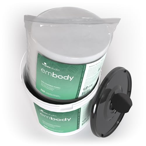 Wipex Embody Sport Body Wipes 225ct Bucket Refill Roll Bag for Dispensers, Tea Tree Wipes Body, Eucalyptus, Aloe & Chamomile for Yoga Studios, Gyms, Fitness & Sports Centers and Spas