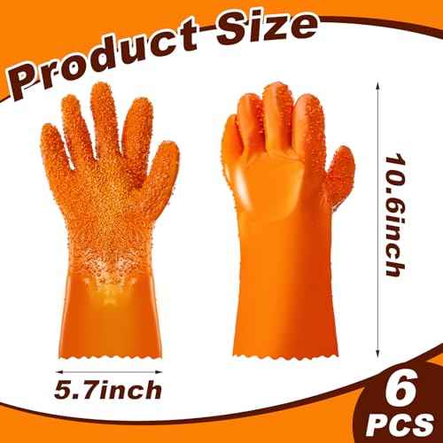 Jecery Sewer Gloves Plumbing Snake Gloves Abrasion Resistant Drain Cleaning Accessory for Men Women Plumber Tools Orange